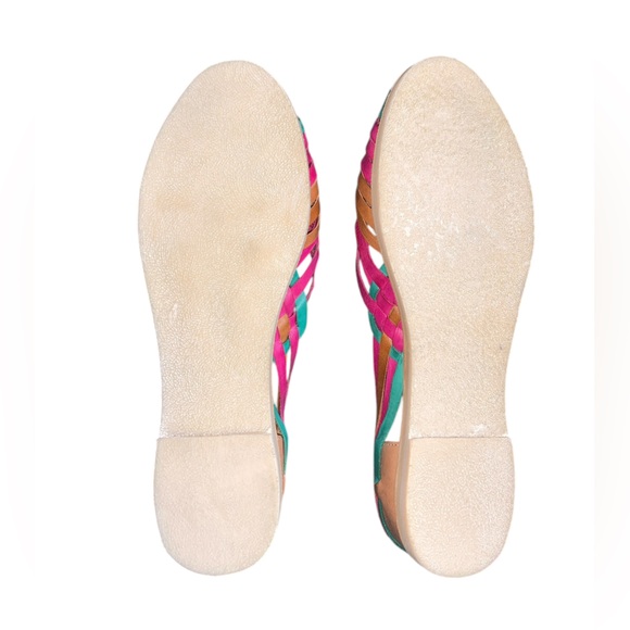 NEW! REDHAWK LEATHER COMPANY Hand Woven Multicolored Huaraches Flat Shoe 10.5 - Picture 5 of 6